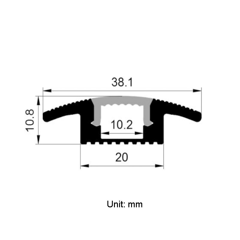 LED Floor Carpet Transition Strip Profile For 10mm LED Tape Lights LED Floor Carpet Transition Strip Profile For 10mm LED Tape Lights